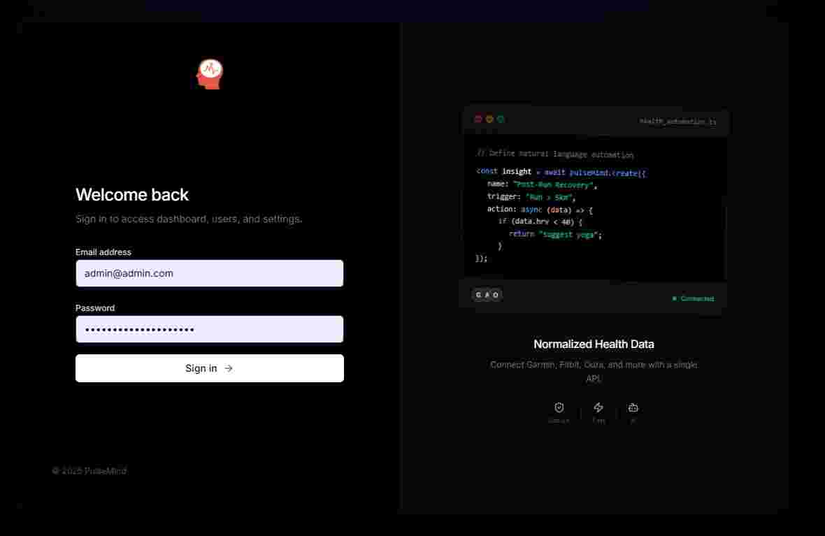 PulseMind login