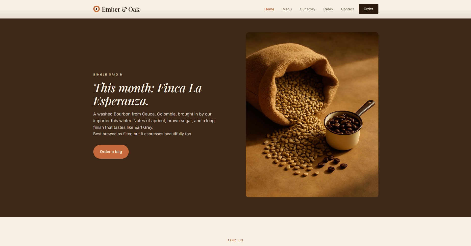 Ember and Oak website preview