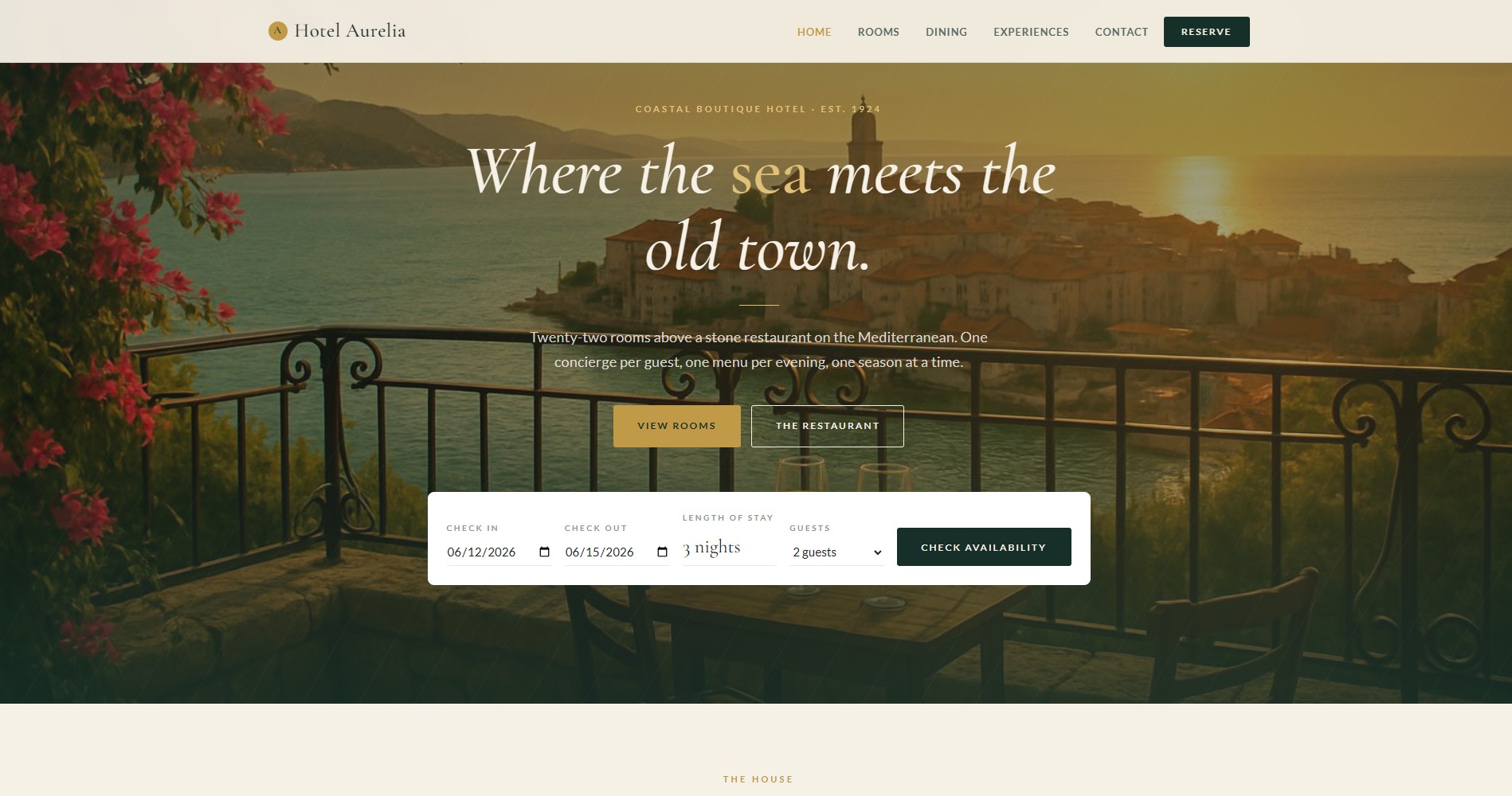 Hotel Aurelia website preview