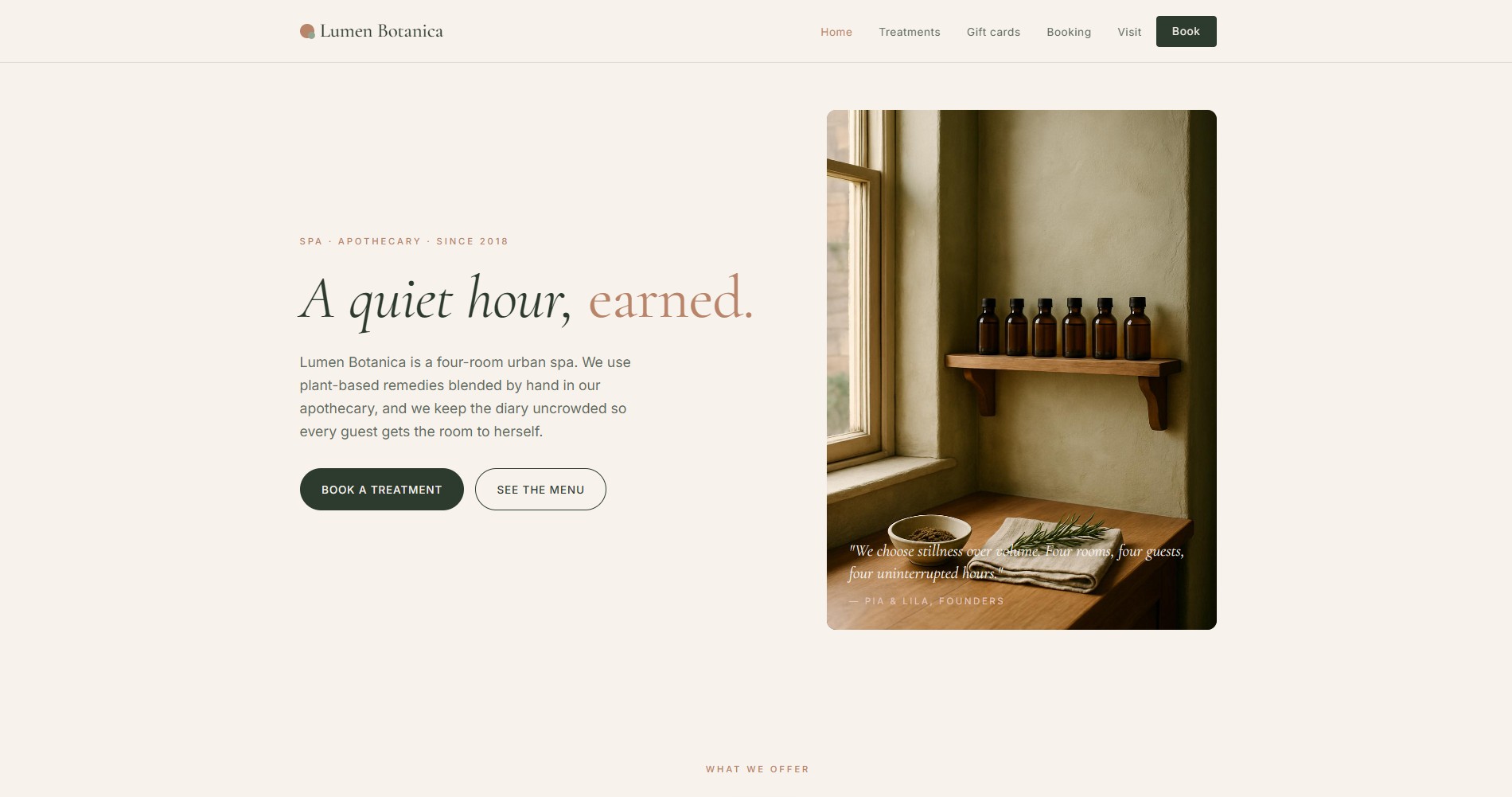 Lumen Botanica website preview
